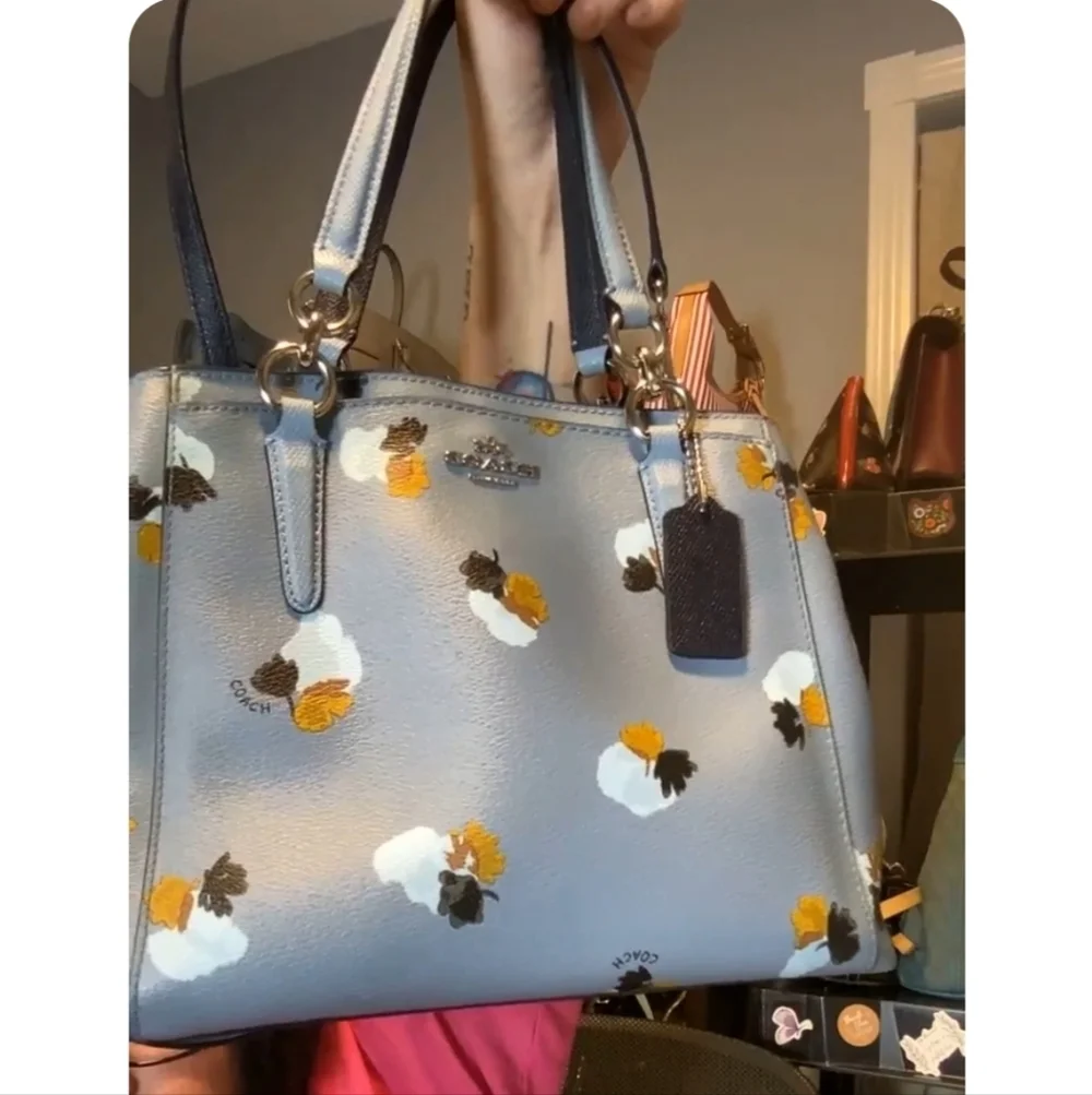 Coach #38417 Floral Gray Minette Women's Bag Preloved - Picture 2 of 13